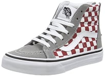 Vans Mixte Enfant Sk8-Hi Zip Sneakers Hautes, Multicolore (Checkerboard/Frost Gray/Rhubarb), 31