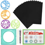 TANCUDER 18 PCS Spirograph Set Educational Template Kit Original Spirograph Cyclex Spiral Drawing Tool Spiral Stencil Drawing Rulers Art Craft Toys Painting Tool for Adults
