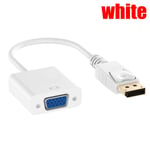 Display Port Dp To Vga Adapter Male Female Converter Cable White
