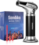 Sondiko Kitchen Blow Torch, Refillable,  Safety Lock and Adjustable Flame