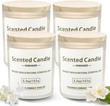 VETOUR Glass Fragrance Candles:4Pcs Freesia+Jasmine Scented Soy Candle 21.2 OZ 1