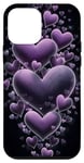 Coque pour iPhone 12 mini violet coeur filles