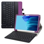 LiuShan Compatible with Samsung Galaxy Tab A7 Wireless Keyboard Case,Detachable Wireless Keyboard Standing PU Leather Cover for 10.4" Samsung Galaxy Tab A7 10.4 (2020) T500 T505 tablet,Purple