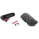 RØDE VideoMic GO On Camera Microphone - Black/Red with DeadCat