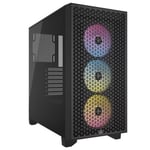 Boitier PC CORSAIR 3000D RGB AIRFLOW ATX Moyentour 3 ventilateurs AR120 RGB CC9011