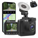 Car Front Rear Dash Cam 2K 1080P WiFi Voice Prompt Night WDR 170 Degr BGS