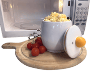 Microwave Egg Poacher Cooker- Perfect Scrambled and Poached Eggs - White Ceramic