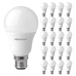 20 Pack MEGAMAN LED 9.5W Cool White BC B22 GLS None DIMMABLE LAMP 4000K - 810 Lumen 15000 Hours Life - 20 Pack 143370