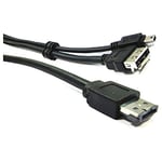 Cablematic - Câble USB ou eSATA + eSATAp (M/MiniUSB5pin-BM + eSATA-H) 1m
