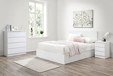 Birlea Oslo White King Size Ottoman Bed 5FT Bedstead Minimalist Design