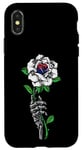 Coque pour iPhone X/XS Rose corée du Sud avec racines squelette du drapeau coréen