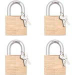 4-pack nyckelhänglås, massivt mässingslås med 1-1/4” (30 mm) brett låshus, lika låsta hänglås för skjul, förråd, skolgym