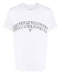 Givenchy Mens Logo Embroidered T-shirt White Cotton - Size Large