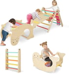 FANTASK Triangle d'escalade avec Toboggan, 7 en 1, pour l'intérieur, à partir de 3 Ans
