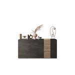 Buffet/bahut moderne 3 portes Cadix Blanc brillant/chêne clair, gris/chêne clair ou gris/chêne foncé