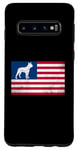 Coque pour Galaxy S10 Boston Terrier Dog 4 juillet Drapeau américain patriotique