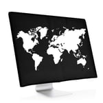 kwmobile Computer Monitor Cover Compatible with Apple iMac 27" / iMac Pro 27" - Travel Outline White/Black