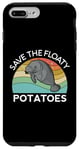 Coque pour iPhone 7 Plus/8 Plus Save The Floaty Potatoes Manatee Ocean Sea Chubby Retro Swim
