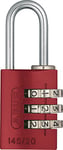ABUS Combination lock 145/20 red - suitcase lock, locker lock, etc. - aluminum padlock - individually adjustable number code - ABUS -Safety level 3