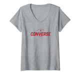 Womens Converse Texas TX Vintage Athletic Red Sports Logo V-Neck T-Shirt