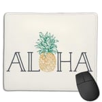 Aloha Hawaiian Pineapple Lumbar Gaming Mouse Pad Non-slip Rubber base Durable Stitched Edges Mousepads Compatible with Laser and Optical Mice for Gaming Office Working