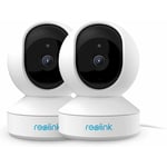 REOLINK Caméra de Sécurité WiFi 3MP, Pan et Tilt, Moniteur sans fil pour Bébé Vision Nocturne Audio Bidirectionnel, E1-2 pièces - Reolink