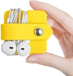 Amial Europe - Wire Organizer Case [Earphones with Cables] Compatible with EarPods Earphones [Extra Quality Silicone] [Cover Avoids Tangling Ear Wires] (Yellow)