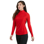 Berghaus Women's 24/7 Half Zip Long Sleeve Tech Baselayer T-Shirt, Goji Berry, 20