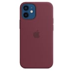 Genuine / Official Apple iPhone 12 Mini Silicone MagSafe Case - Plum (Purple)