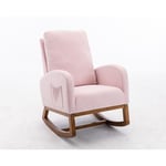 Sureh - Fauteuil à bascule confortable,peluche givrée arche chaises de loisirs,dossier et accoudoirs confortables chaise de repos,bois massif chaise
