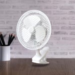 ALBERT AUSTIN Clip Fan, Small Fan With Clip | Usb Clip And Desktop Fans | 6 Inch, Portable Cooling Desk Fan Clip Electrical Clip-on Fan Quiet For Office, Home, Car - White