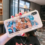 FUTURECASE Anime One Piece Straw Hat Soft Glossy Case for iPhone 7 8 Plus X Xs Max XR 11 11 Pro Max SE 2020 12 Pro Max Mini Luffy Zoro Cartoon Covers (8, iPhone 7 Plus/ 8 Plus)