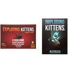 Exploding Kittens Bundle - Original Edition plus Imploding Kittens Expansion Pack - Card Games for Adults Teens & Kids, Fun Family Games, A Russian Roulette Card Game