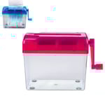Mini Manuell Pappersförstörare, Bärbar Kontorshandpappersklippare för Pappers rose red