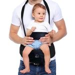 Deryan Pack - Porte-bébé - Porte-bébé ergonomique pour nouveau-né - Avec compartiment de rangement - Plusieurs positions de transport - Extra sûr (Light, Black)
