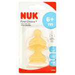 NUK Wide Neck First Choice+ Latex Teat Size 2 Large Hole