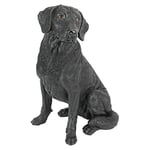 Design Toscano Chien Retriever Labrador Noir Statue de Jardin, 38 cm, polyrésine, noir