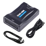 SCART To HDMI Adaptor, Switch Video Audio Upscale Scart to HDMI Converter, Analogue to Digital SCART In HDMI Out Adapter for HDTV Monitor Projector STB VHS Xbox PS3 Sky Blu-ray DVD Player