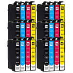 24 Ink Cartridges (set + Bk) For Epson Workforce Wf-2520nf Wf-2530wf Wf-2650dwf