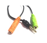 3.5mm Audio Headset Mic Y Splitter Cable Adapter TRRS to 2 TRS For Tabs & Pc