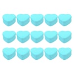 NUOBESTY 15pcs Heart Shaped Metal Tins Box with lids Biscuits Jar Candle Tins Empty Tin Box Wedding Valentines Day Gift Candy Boxes Light Blue