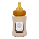 Hevea Glass Tåteflaske Wide Neck med Sleeve 150 ml, Sand - 1 stk.