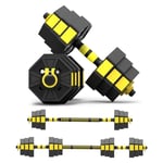 Adjustable Dumbbells Barbell 2 in 1 with Connector, Adjustable Dumbbell Barbell Sets 10KG, Lifting Dumbells for Body Workout Home Gym (One Pair)