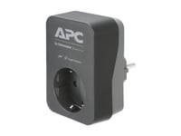 APC Essential Surgearrest PME1WB-GR - Protection contre les surtensions - CA 220/230/240 V - 4000 Watt - connecteurs de sortie : 1 - Allemagne - noir