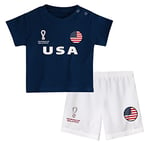 FIFA Unisex Kids Official Fifa World Cup 2022 & - Usa Away Country Tee Shorts Set, White, 24 Months UK