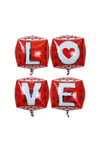 LOVE Cube Valentine`s Day 4D Balloon Set (Pack of 4)