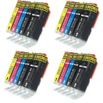 Canon Pixma PGI-570 / CLI-571 XL 20-pack (4 X Set) BK/Bk/C/M/Y. Kompatibla (ej Canon original) bläckpatroner. Fri frakt.