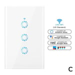 Wifi Smart Light Dimmer Touch Panel Remote Control Us Plug Au C White Three Road
