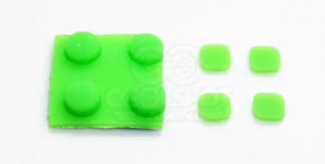 New 3DS XL Rubber Replacement Screw and Feet Covers - Green - UK Dispatch