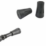4-Pack - Gummifötter till Gåstavar 11mm / Vandringsstavar Svart